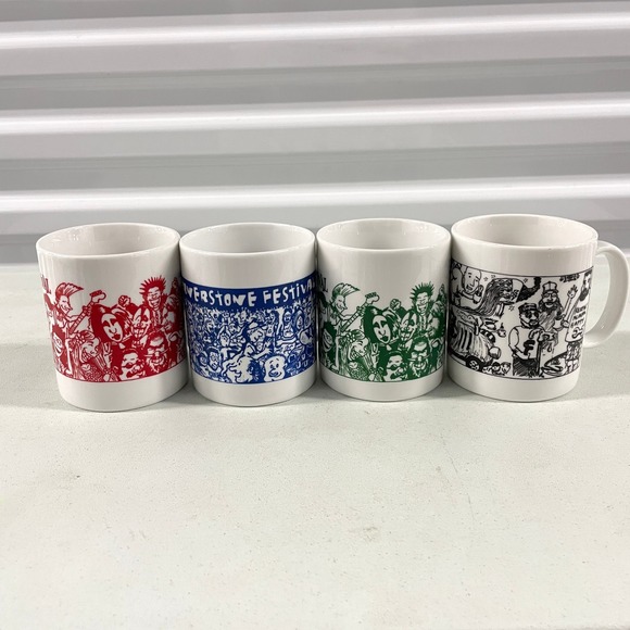Other - Cornerstone Festival Coffee Mugs Set of 4 00s CCM Christian Rock Music Art